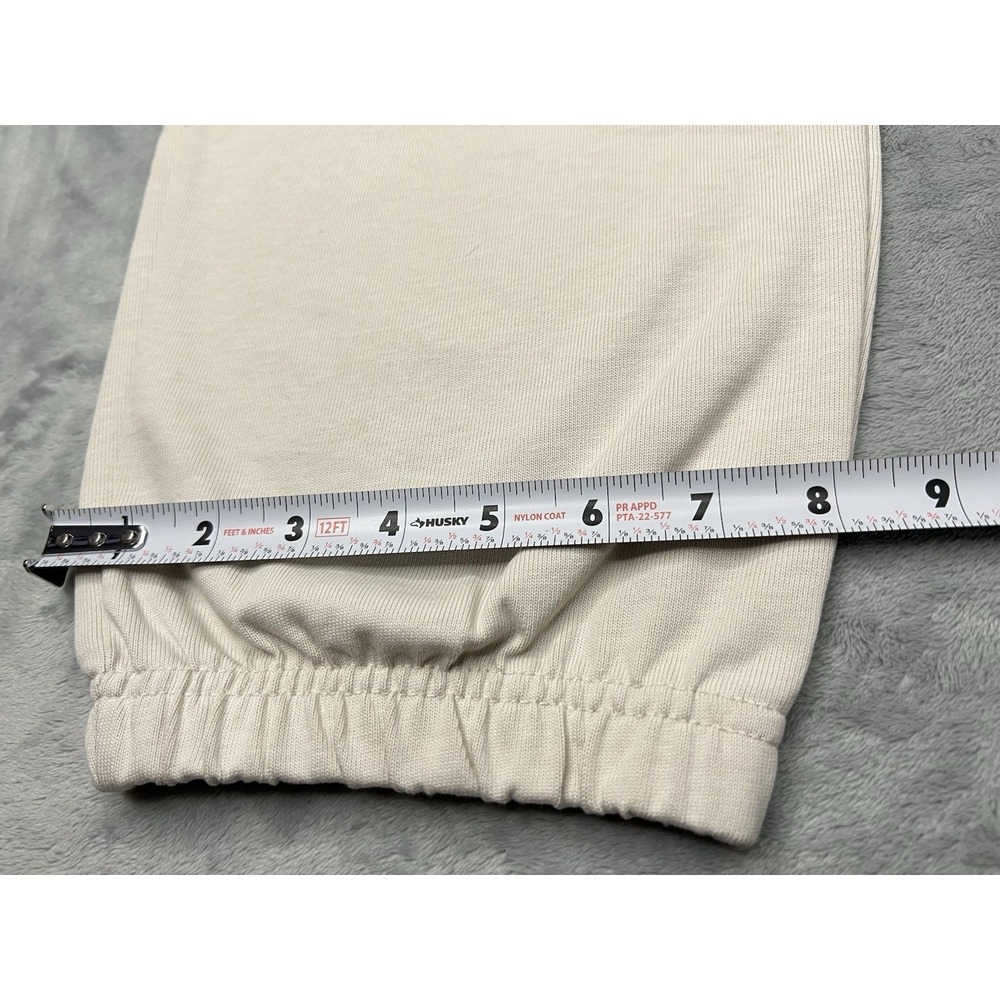 New Nike Loose Fit Mid-Rise Joggers Womens Large Beige Sweatpants Swoosh Logo - Picture 9 of 9